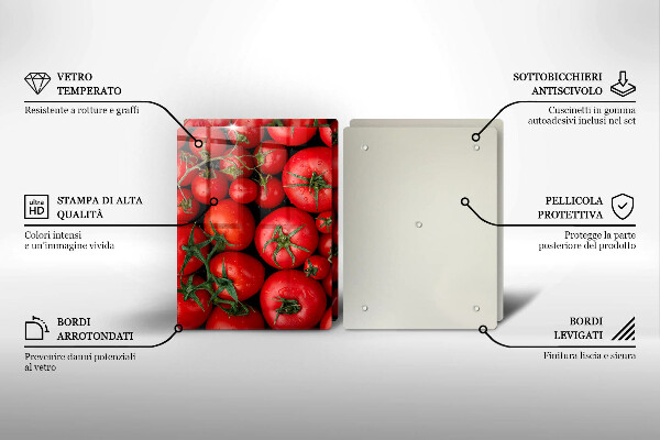 Placa din sticla protectie perete bucatarie Rosii