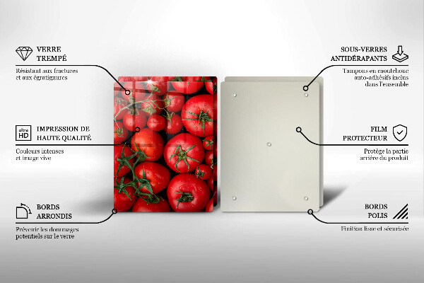 Placa din sticla protectie perete bucatarie Rosii