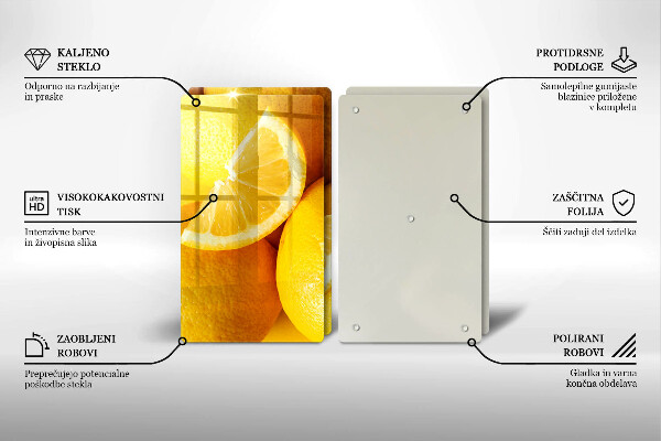 Placa din sticla protectie perete bucatarie Lămâi suculente