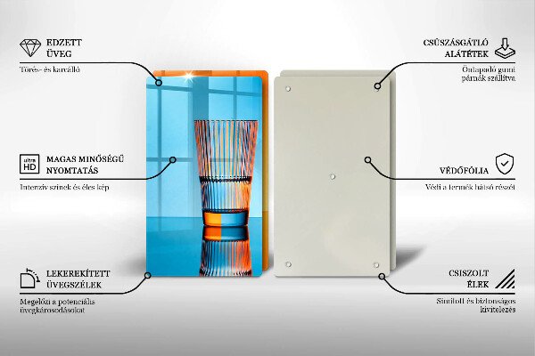Placa din sticla protectie perete bucatarie Două pahare cu apă