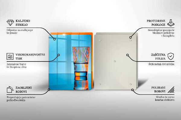 Placa din sticla protectie perete bucatarie Două pahare cu apă