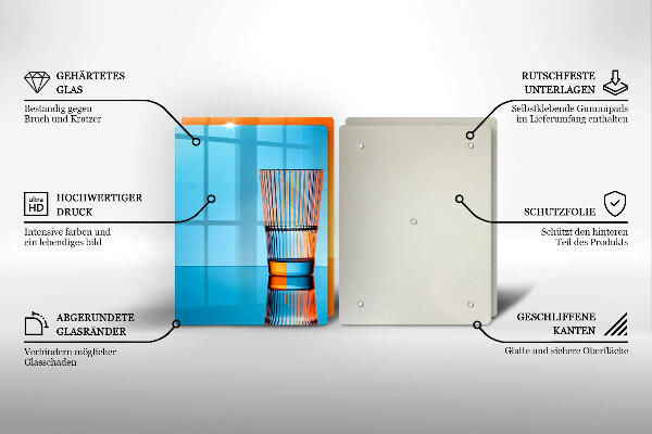 Placa din sticla protectie perete bucatarie Două pahare cu apă
