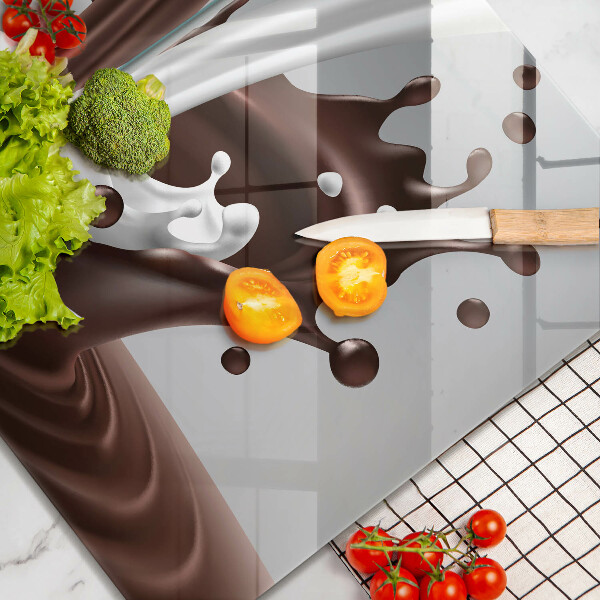 Placa din sticla protectie perete bucatarie Lapte și ciocolată