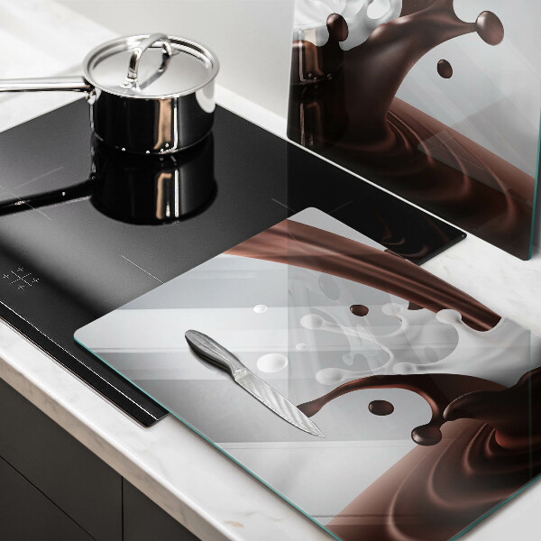 Placa din sticla protectie perete bucatarie Lapte și ciocolată