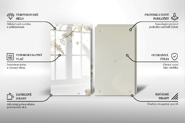 Placa din sticla protectie perete bucatarie Decoratiuni de iarna