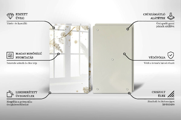 Placa din sticla protectie perete bucatarie Decoratiuni de iarna