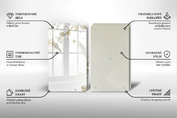 Placa din sticla protectie perete bucatarie Decoratiuni de iarna