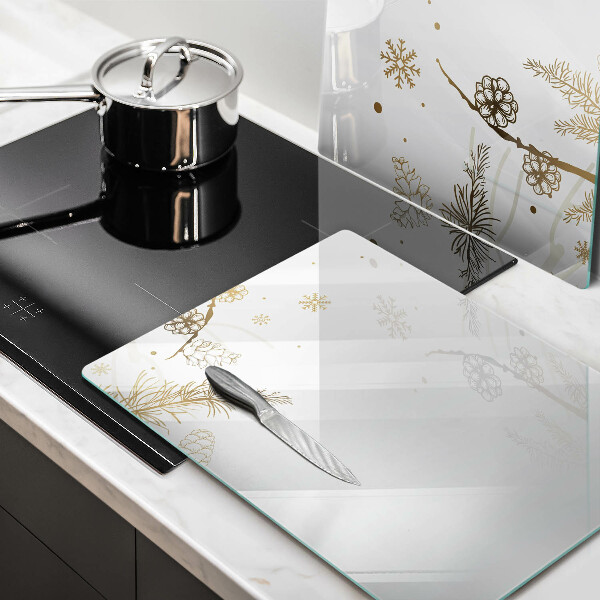 Placa din sticla protectie perete bucatarie Decoratiuni de iarna