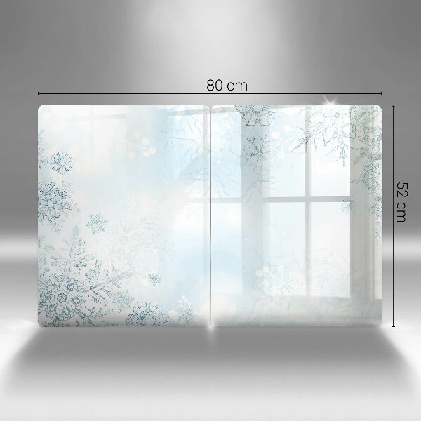 Placa din sticla protectie perete bucatarie Fulg de nea