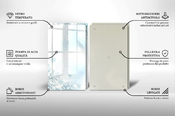 Placa din sticla protectie perete bucatarie Fulg de nea