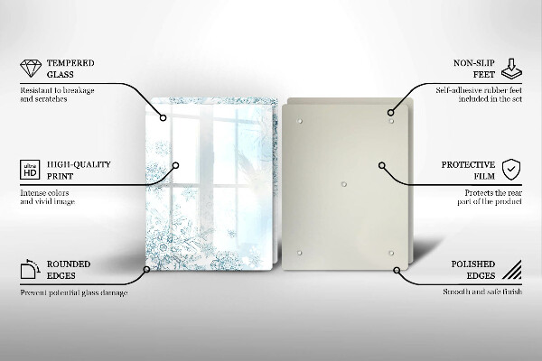 Placa din sticla protectie perete bucatarie Fulg de nea