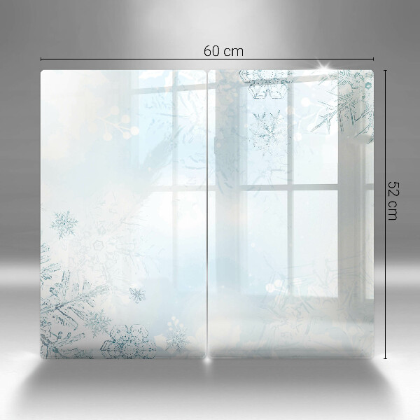 Placa din sticla protectie perete bucatarie Fulg de nea