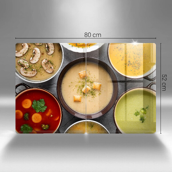 Placa din sticla protectie perete bucatarie Supe colorate