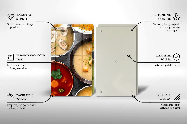 Placa din sticla protectie perete bucatarie Supe colorate