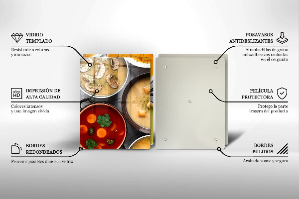 Placa din sticla protectie perete bucatarie Supe colorate