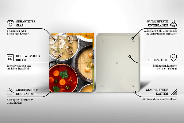 Placa din sticla protectie perete bucatarie Supe colorate