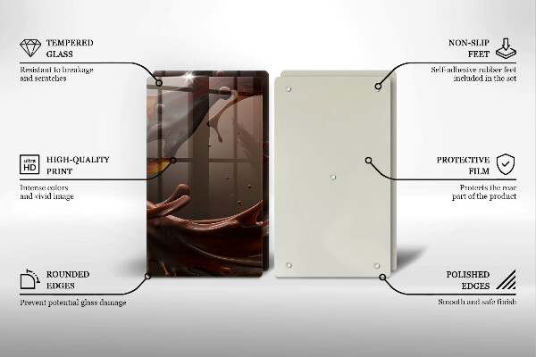 Placă din sticla protectie perete Ciocolata lichida