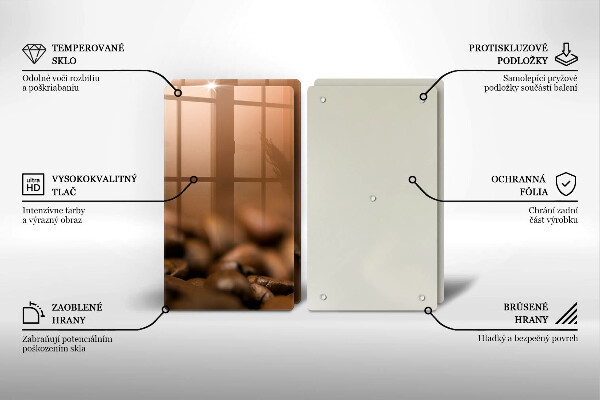 Placă din sticla protectie perete Boabe de cafea