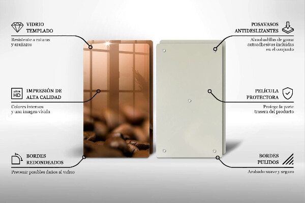 Placă din sticla protectie perete Boabe de cafea