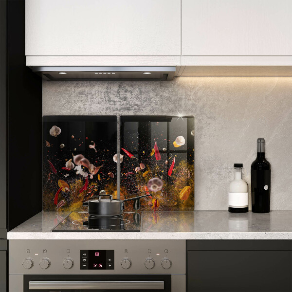 Placă din sticla protectie perete Condimente iute