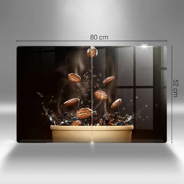 Placă din sticla protectie perete Boabe de cafea fierbinți