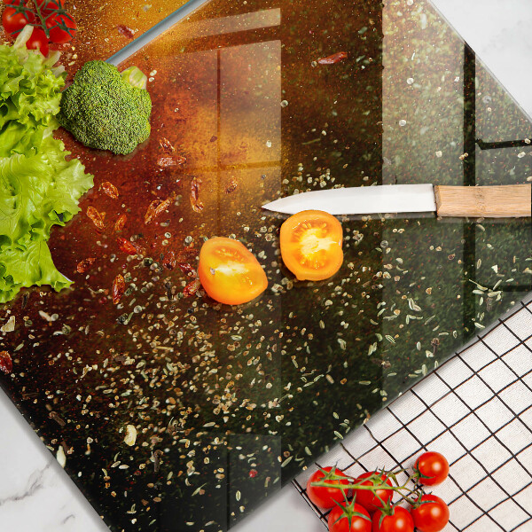 Placă sticla protectie aragaz Condimente colorate