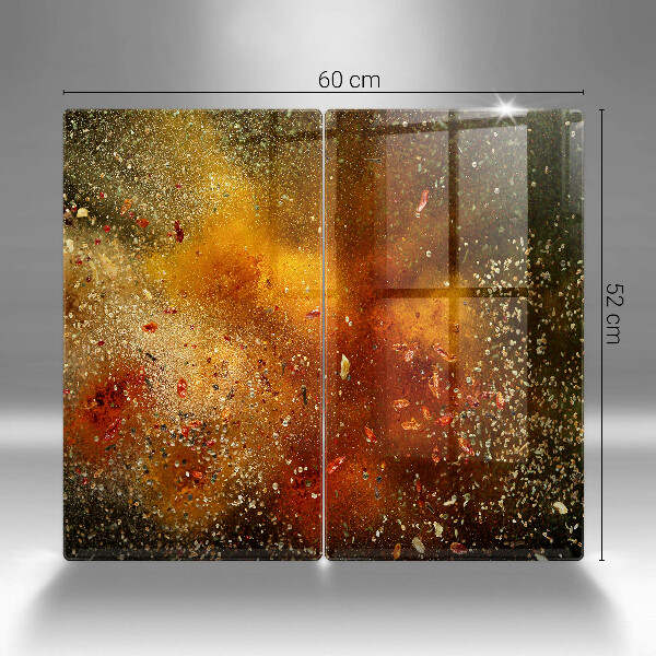 Placă sticla protectie aragaz Condimente colorate