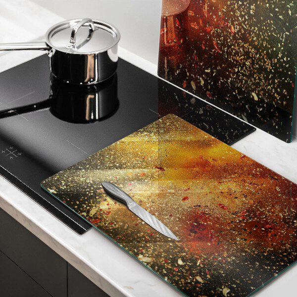Placă sticla protectie aragaz Condimente colorate