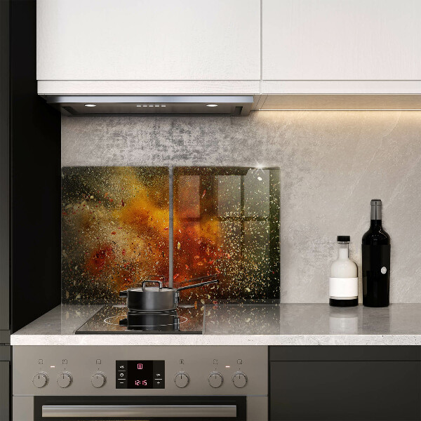 Placă sticla protectie aragaz Condimente colorate