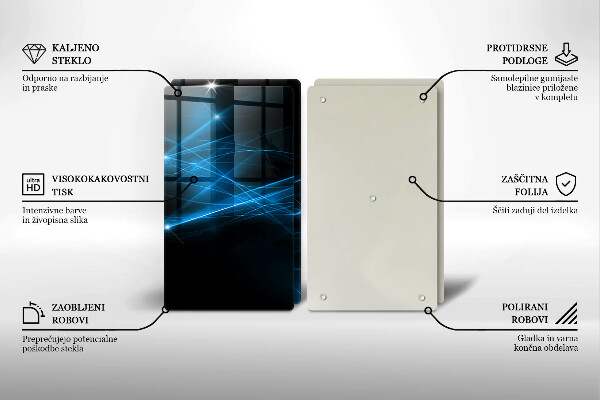 Placă sticla protectie aragaz Fum albastru abstract