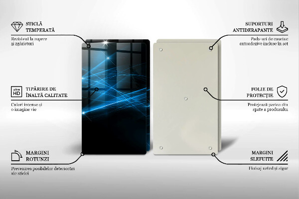 Placă sticla protectie aragaz Fum albastru abstract