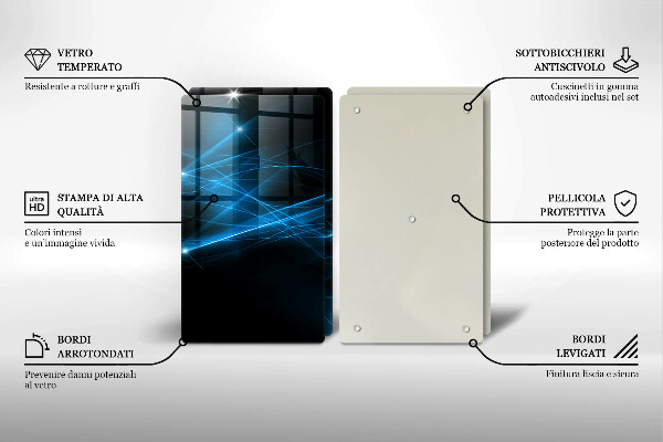 Placă sticla protectie aragaz Fum albastru abstract