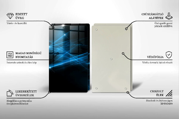 Placă sticla protectie aragaz Fum albastru abstract