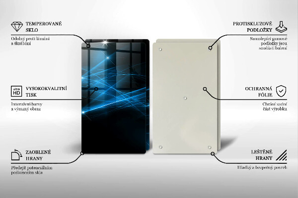 Placă sticla protectie aragaz Fum albastru abstract