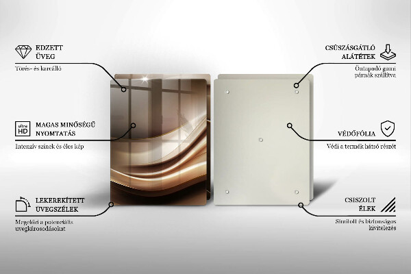 Placă sticla protectie aragaz Abstracție linii blânde