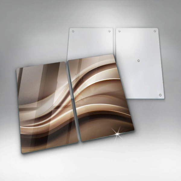 Placă sticla protectie aragaz Abstracție linii blânde