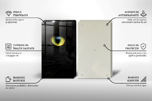 Placă sticla protectie aragaz Ochi de pisică de animale