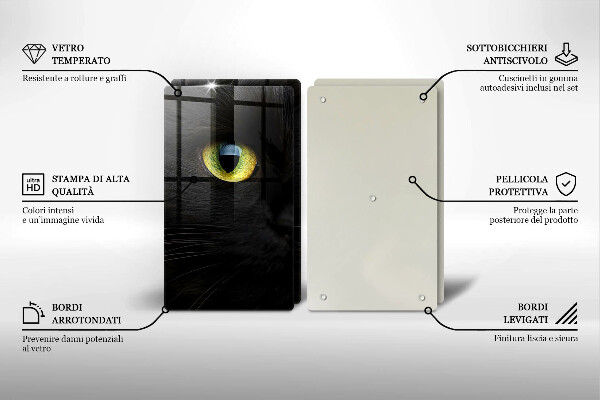 Placă sticla protectie aragaz Ochi de pisică de animale