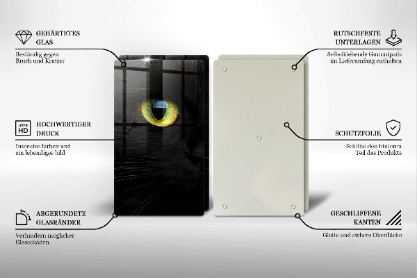 Placă sticla protectie aragaz Ochi de pisică de animale