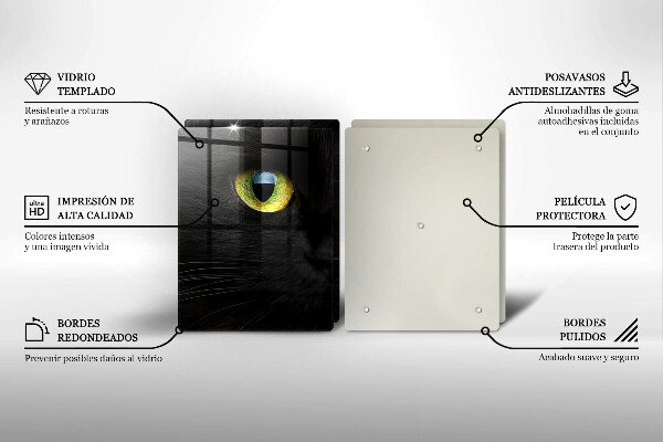 Placă sticla protectie aragaz Ochi de pisică de animale