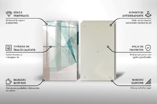 Placă sticla protectie aragaz Abstracție ascuțită