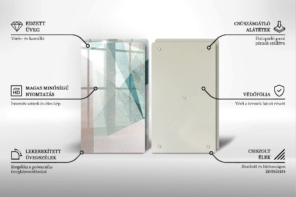 Placă sticla protectie aragaz Abstracție ascuțită