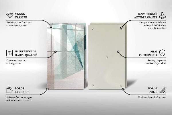 Placă sticla protectie aragaz Abstracție ascuțită