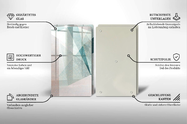 Placă sticla protectie aragaz Abstracție ascuțită