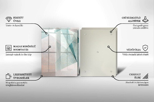 Placă sticla protectie aragaz Abstracție ascuțită