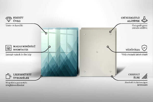 Placă sticla protectie aragaz Munți abstracti