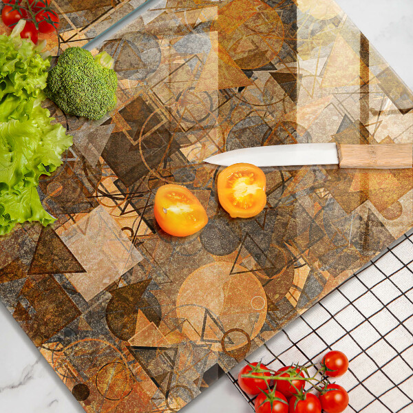 Placă sticla protectie aragaz Model fără sudură de figuri geometrice