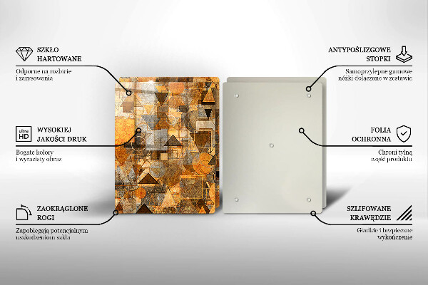 Placă sticla protectie aragaz Model fără sudură de figuri geometrice