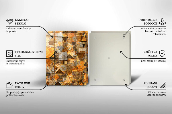 Placă sticla protectie aragaz Model fără sudură de figuri geometrice