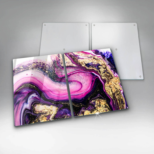 Placă din sticla protectie perete Design abstract auriu